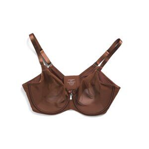 CURVY COUTURE Chocolate Full Figure Sheer Mesh Unlined Underwire Bra
